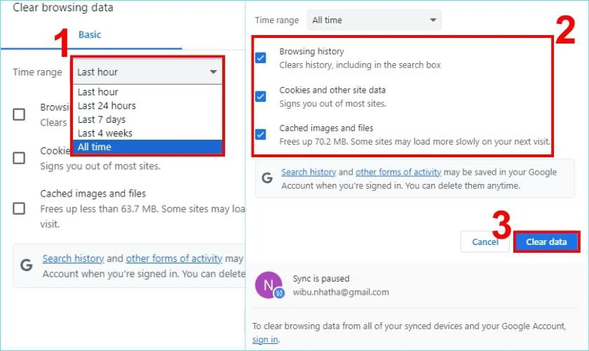 Clear data Chrome để khắc phục t&igrave;nh trạng ổ C Win 12 bị đầy