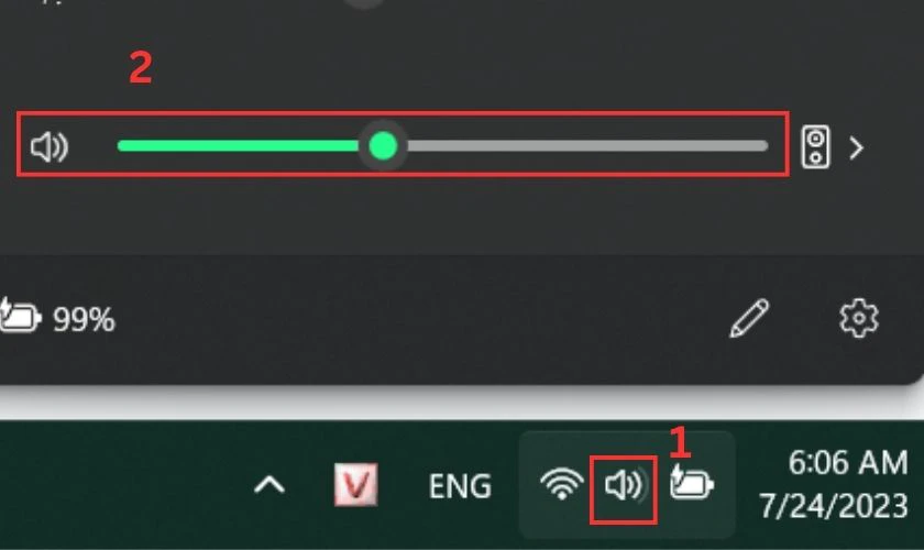 Kiểm tra Volume khi laptop chỉ nghe được headphone m&agrave; kh&ocirc;ng nghe được loa ngo&agrave;i