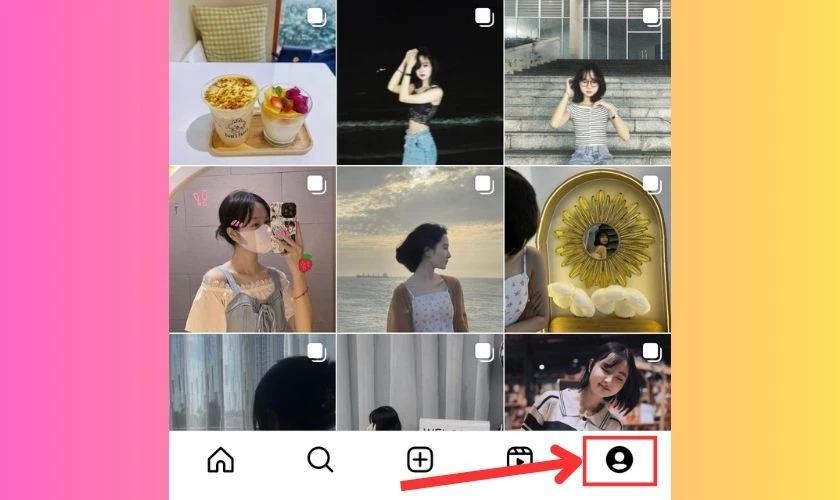 Mở Instagram v&agrave; v&agrave;o trang c&aacute; nh&acirc;n
