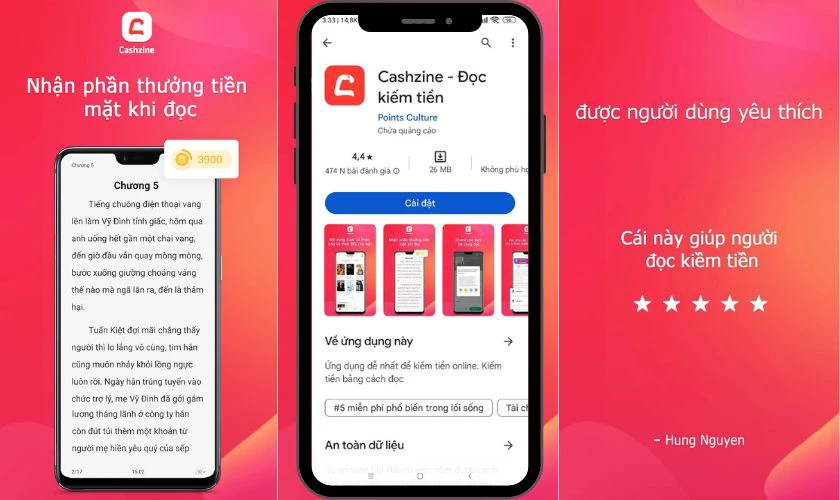 Cashzine - App kiếm tiền qua việc đọc tin tức