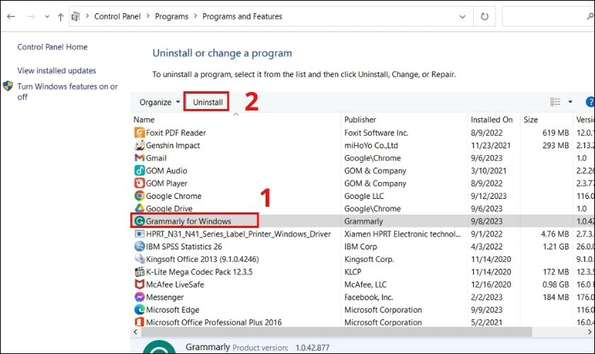 Uninstall một số phần mềm khi laptop không có Bluetooth