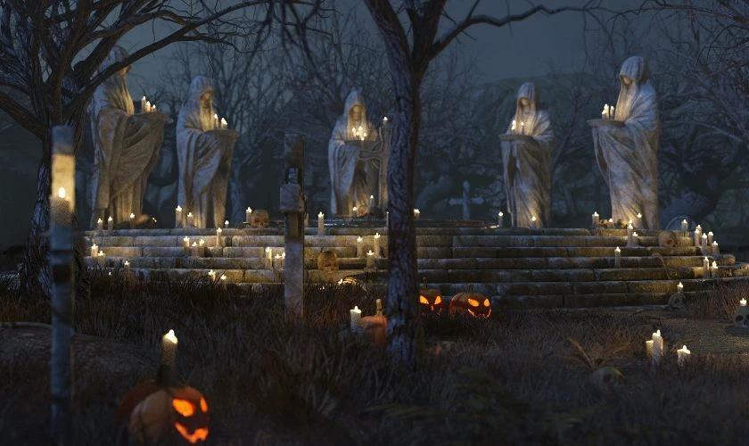 Halloween tượng trưng cho sự kết nối giữa thế giới sống v&agrave; thế giới linh hồn