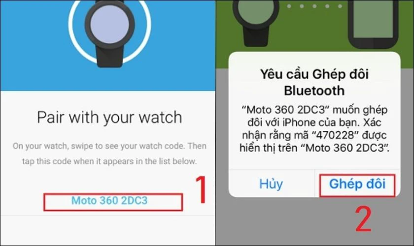 Khi th&ocirc;ng b&aacute;o hiện l&ecirc;n, chọn v&agrave;o Gh&eacute;p đ&ocirc;i
