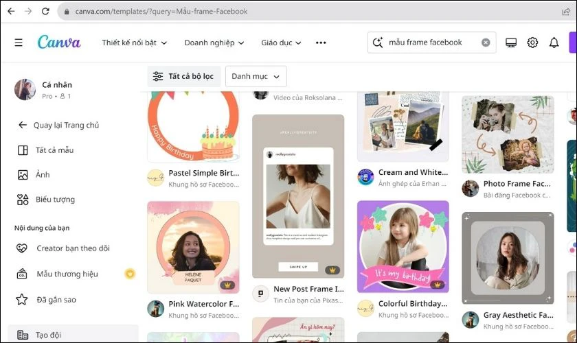 Kết quả hiển thị sẽ c&oacute; h&agrave;ng trăm mẫu