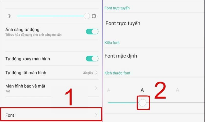 C&aacute;ch thay đổi, t&ugrave;y chỉnh kiểu chữ mặc định tr&ecirc;n điện thoại Oppo