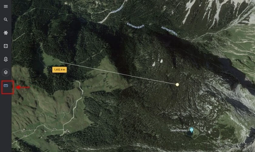Biểu tượng cây thước trên Google Earth
