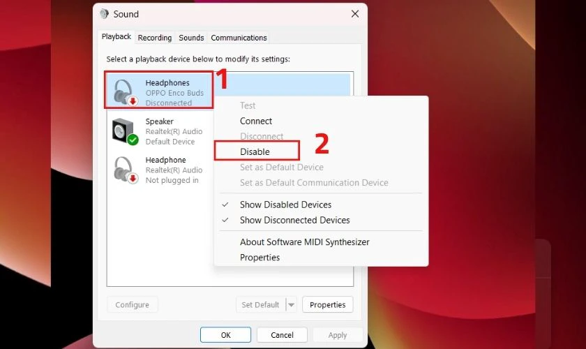 Khắc phục sự cố máy tính Win 11 không nhận tai nghe