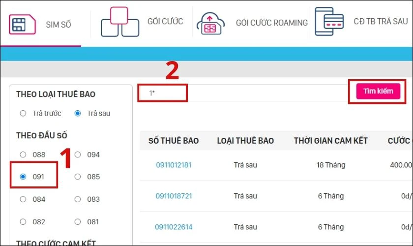 Bạn nhập 1* v&agrave; bấm T&igrave;m kiếm