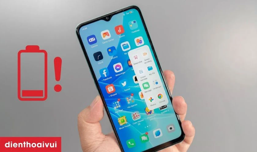 x&agrave;i qu&aacute; nhiều ứng dụng l&agrave;m hao pin oppo a57