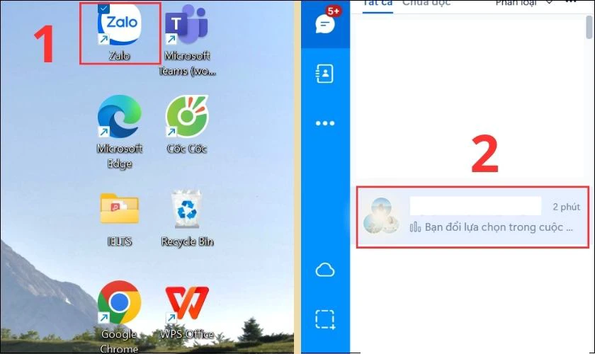 Cách xóa phương án bình chọn trên Zalo bằng máy tính