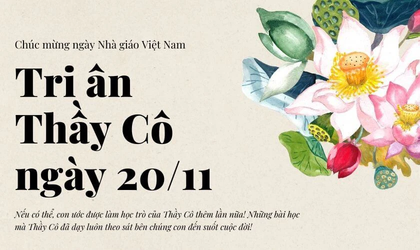 Phông chữ Playfair Display chào mừng ngày Nhà giáo Việt Nam