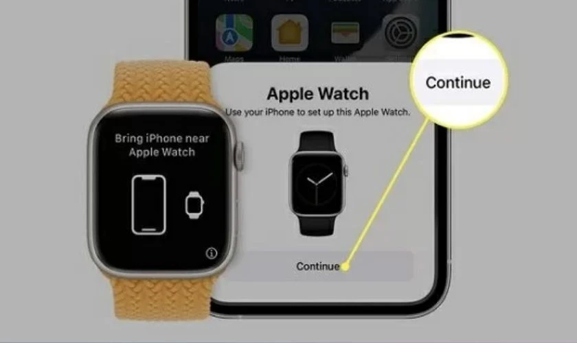 Bật Bluetooth v&agrave; để điện thoại gần với Apple Watch