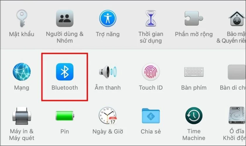 Tiếp đến bạn nhấn v&agrave;o biểu tượng Bluetooth