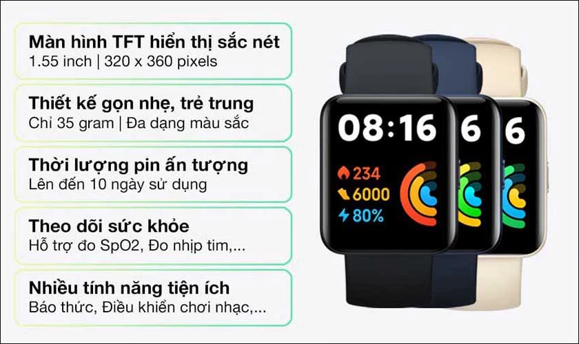 Xiaomi Redmi Watch 2 Lite - Đồng hồ th&ocirc;ng minh gi&aacute; rẻ cho trẻ em
