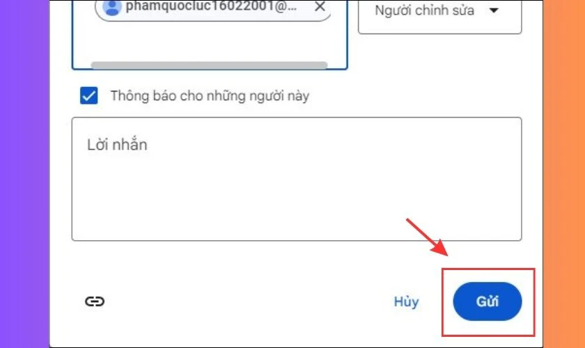 Nhấn Gửi