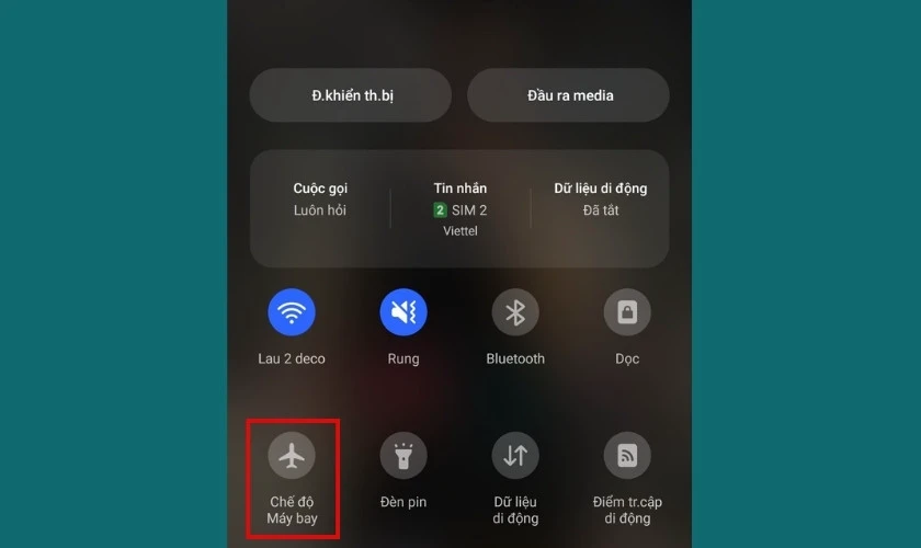 T&igrave;m đến biểu tượng m&aacute;y bay v&agrave; bật n&oacute; l&ecirc;n