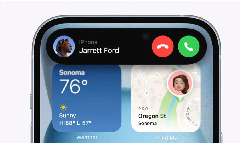 Hiển thị tr&ecirc;n Dynamic iPhone 15 được mở rộng