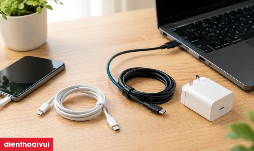 Mua c&aacute;p điện thoại, sạc laptop với gi&aacute; ưu đ&atilde;i m&ugrave;a backtoschool