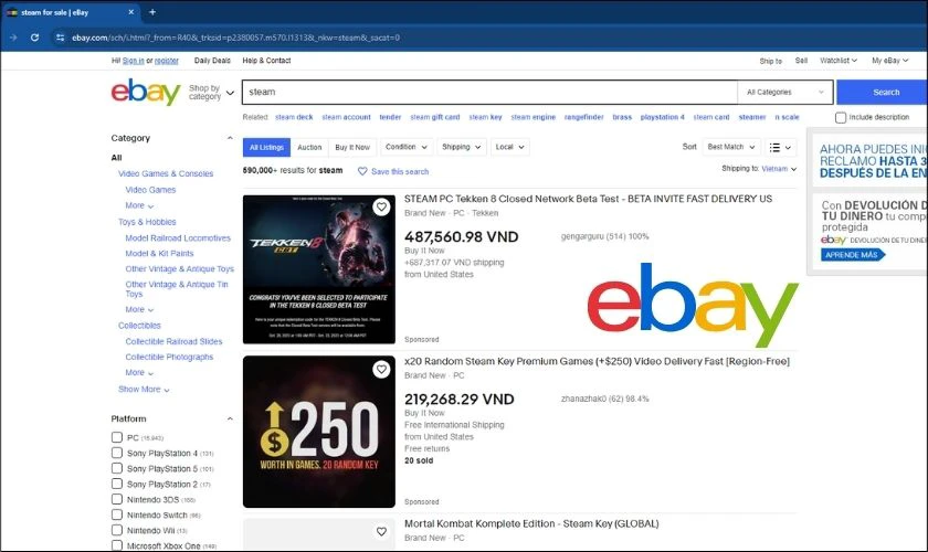eBay&nbsp;săn sale game Steam Black Friday 2023