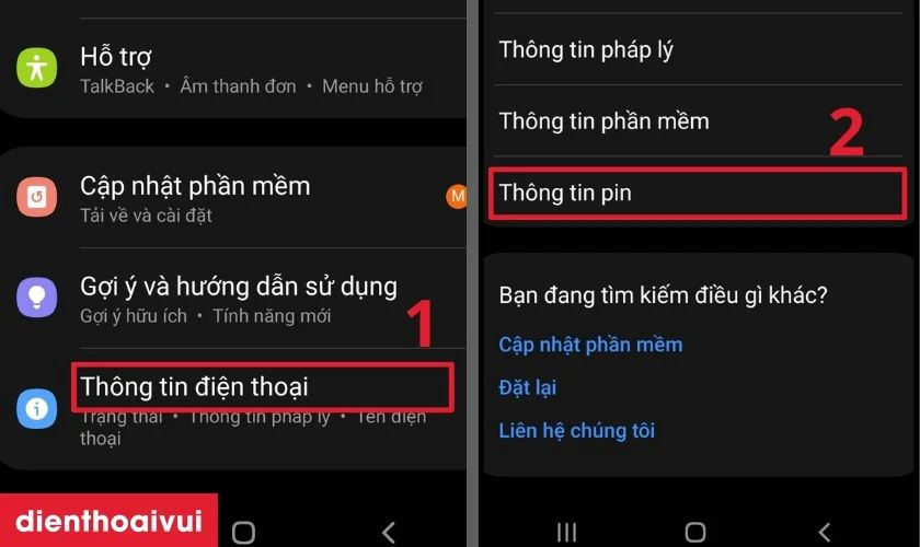 Kiểm tra pin Samsung