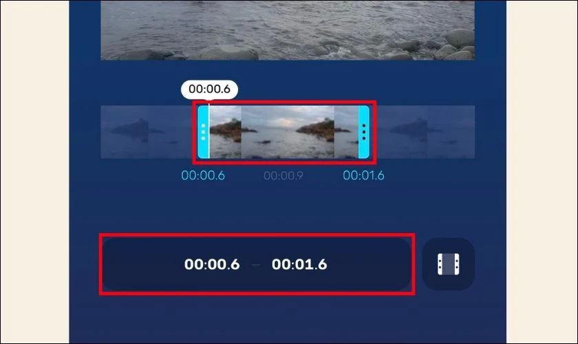 Nhập thời gian bắt đầu và kết thúc đoạn video