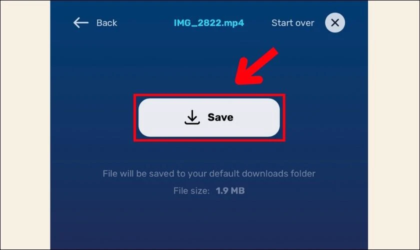 Bấm chọn Save để hoàn tất video cắt