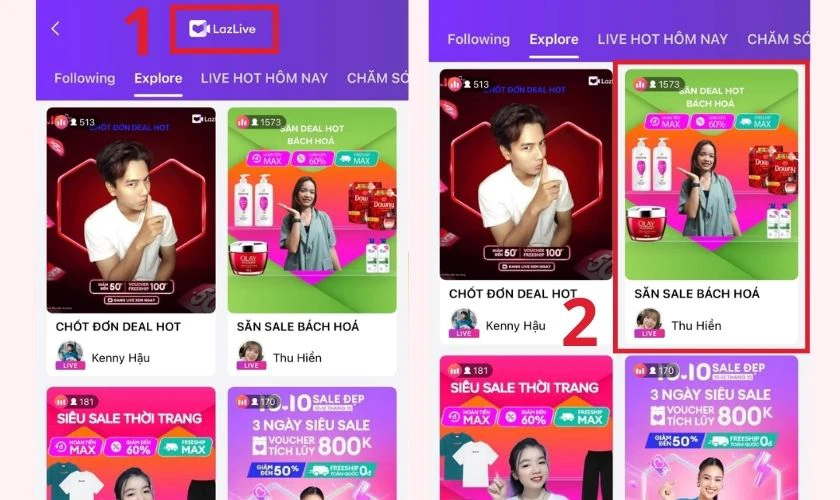 Hướng dẫn c&aacute;ch săn m&atilde; giảm gi&aacute; Lazada tr&ecirc;n livestream