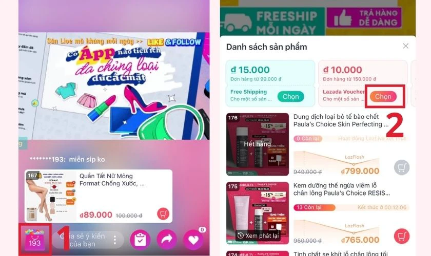 C&aacute;ch thực hiện săn m&atilde; giảm gi&aacute; Lazada tr&ecirc;n livestream
