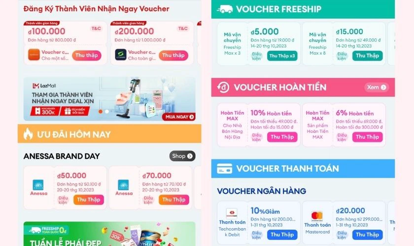 C&aacute;c loại m&atilde; giảm gi&aacute; thu thập