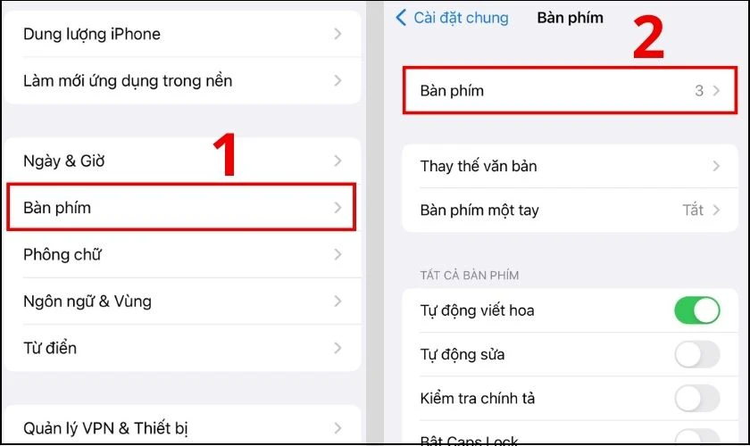 Chọn c&agrave;i đặt B&agrave;n ph&iacute;m