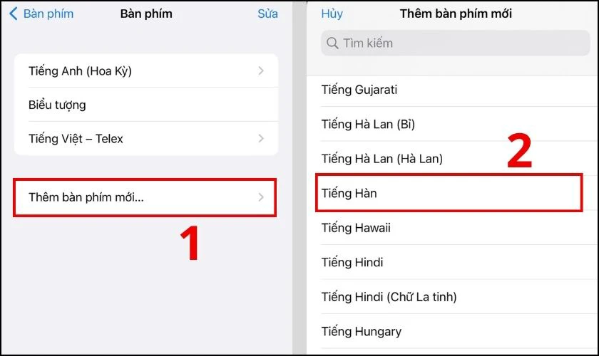 Bấm v&agrave;o mục Th&ecirc;m b&agrave;n ph&iacute;m mới