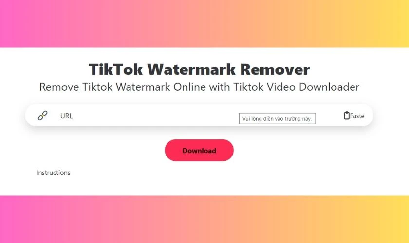 Trang web Wrtik x&oacute;a logo video TikTok chỉ 5s