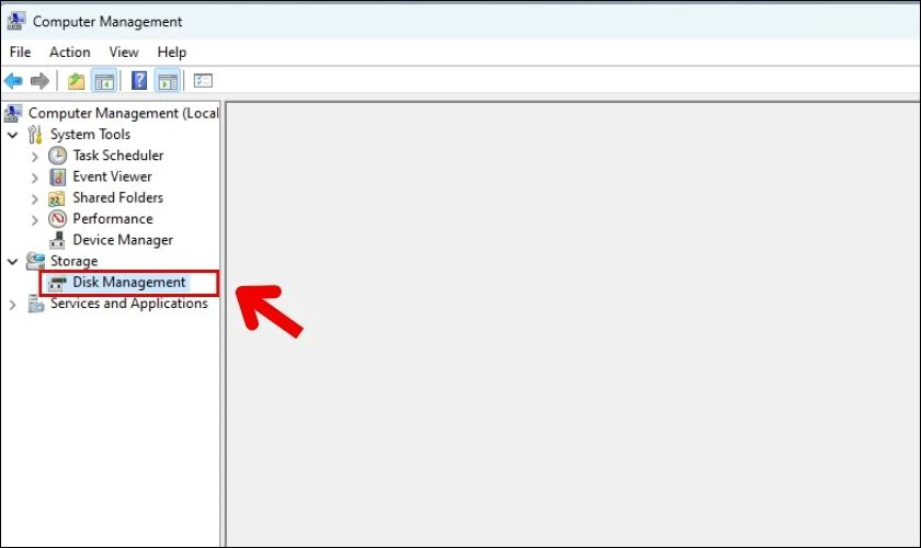 Chọn Disk Management để thực hiện chia ổ đĩa trên Win 11