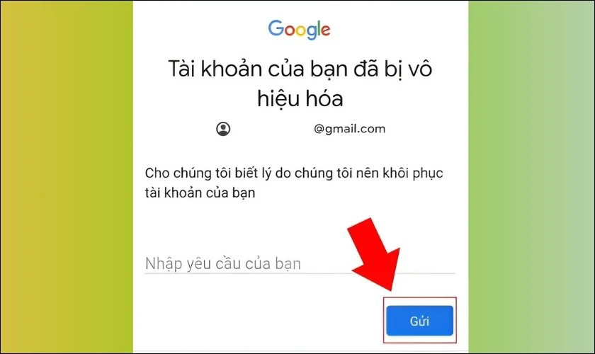 Nhập câu trả lời Hãy giúp tôi khôi phục tài khoản