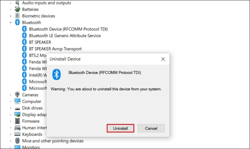 Nhấp chuột vào chọn Uninstall để gỡ