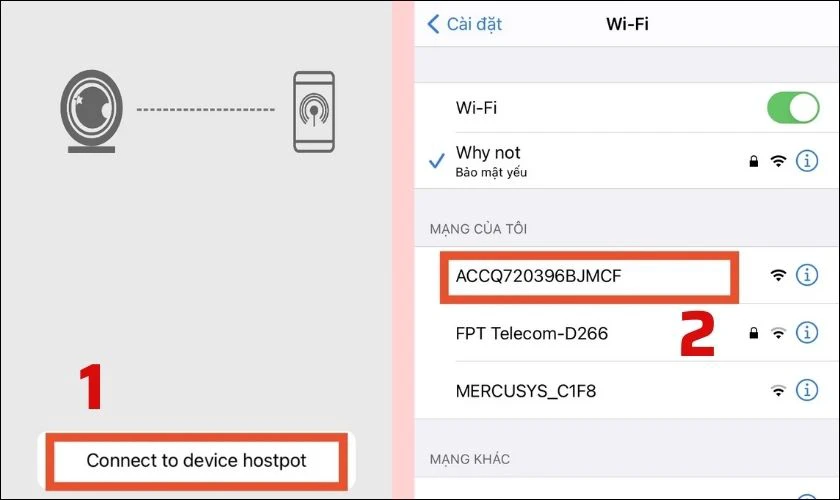 Đây không phải là kết nối Internet mà chỉ là hình thức kết nối từ điện thoại đến camera