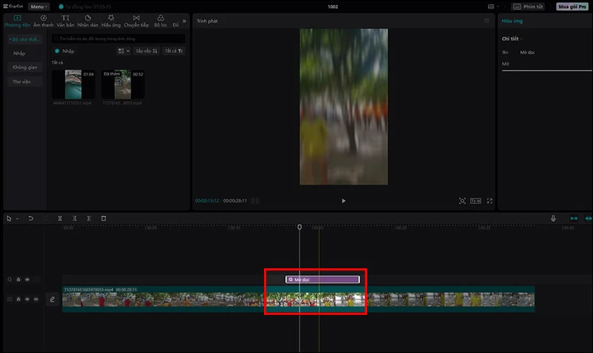 C&aacute;ch l&agrave;m mờ một phần video bằng CapCut