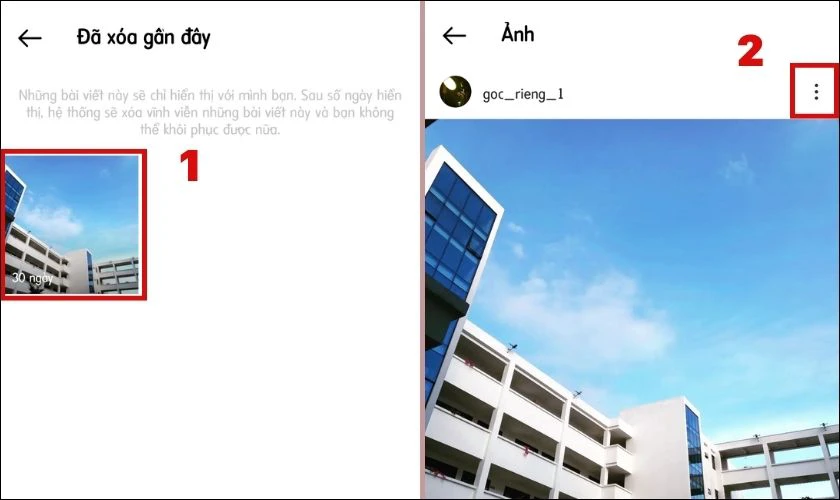 Chọn b&agrave;i viết v&agrave; nhấn chọn biểu tượng ba chấm
