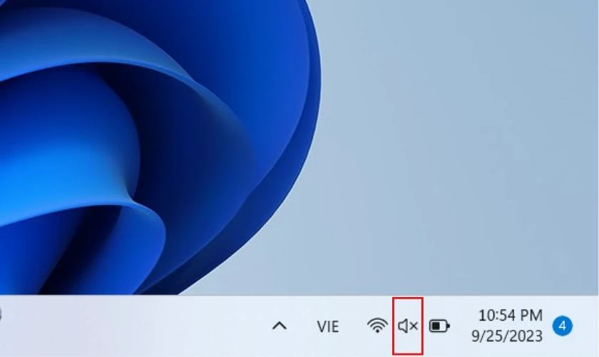 Kiểm tra âm lượng trên máy tính Win 11 khi không nhận kết nối tai nghe