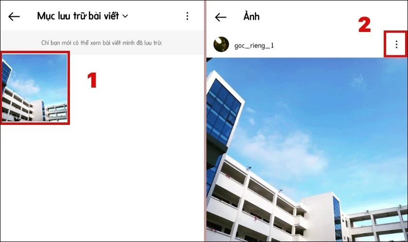 Nhấn chọn b&agrave;i viết cần x&oacute;a v&agrave; nhấn chọn biểu tượng ba chấm