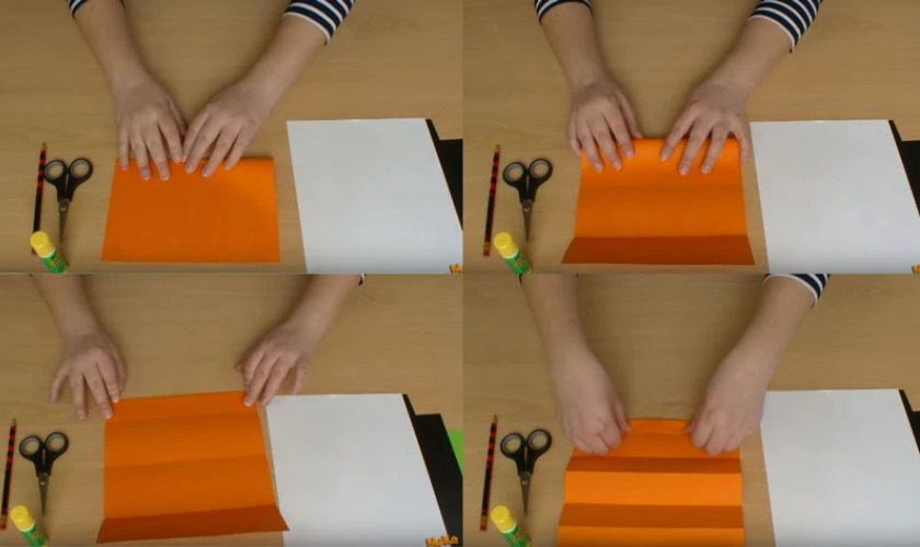 Tạo h&igrave;nh mặt b&iacute; ng&ocirc; bằng c&aacute;ch gấp quạt giấy