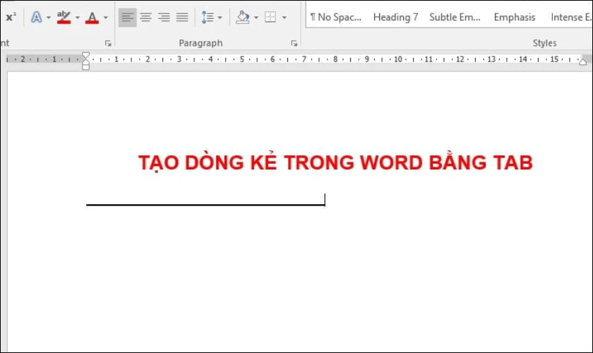 Sử dụng Tab để tạo dòng kẻ