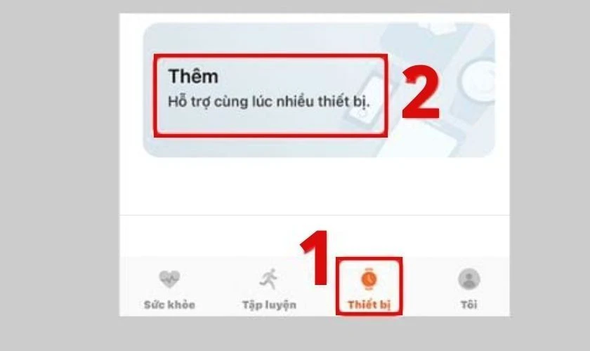 Mở v&agrave; chọn mục Thiết bị