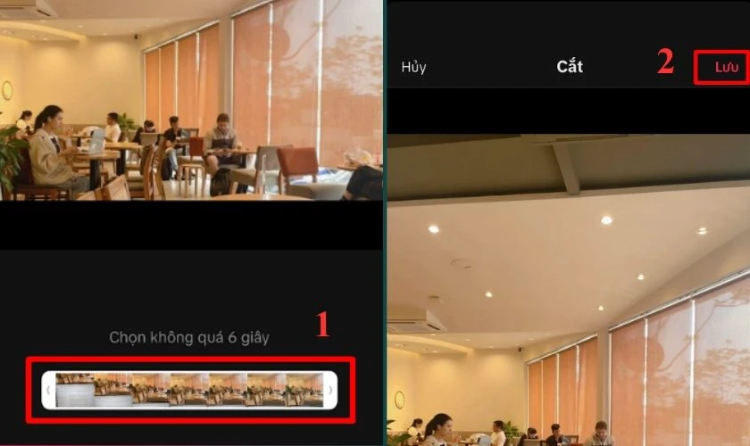 Điều chỉnh độ d&agrave;i đoạn video v&agrave; nhấn Lưu