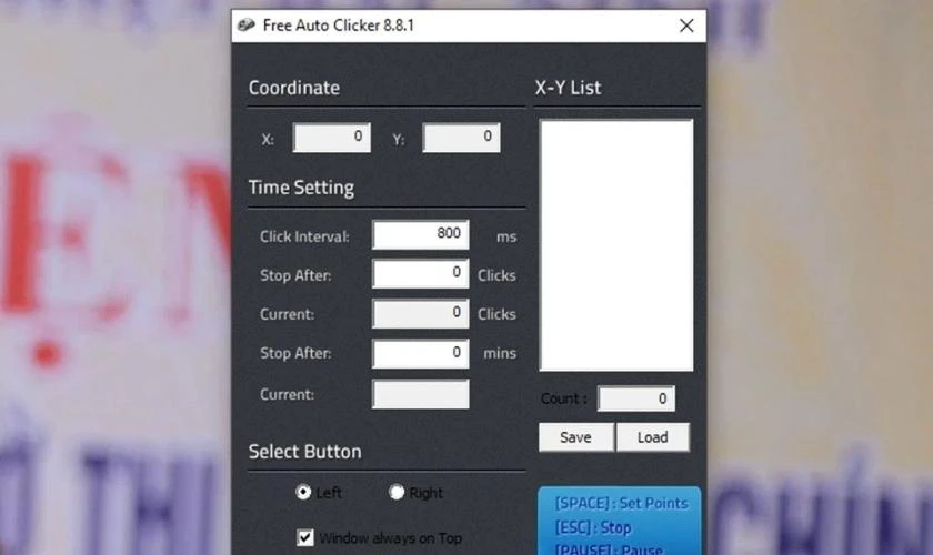 Phần mềm Auto Click kh&ocirc;ng chiếm chuột Free Auto Clicker