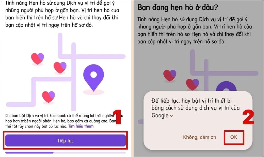 Nhấn Tiếp tục v&agrave; chọn OK