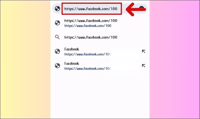 Nhập theo c&uacute; ph&aacute;p https://www.facebook.com/[id]