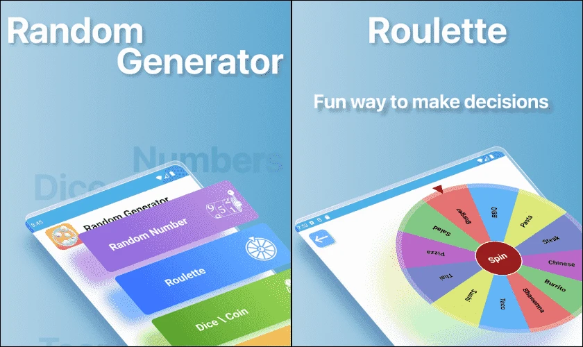 Random Generator - App tạo vòng quay với độ chính xác cao