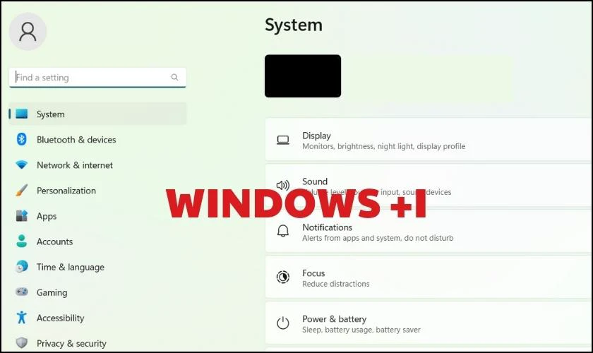 Mở ứng dụng Settings 