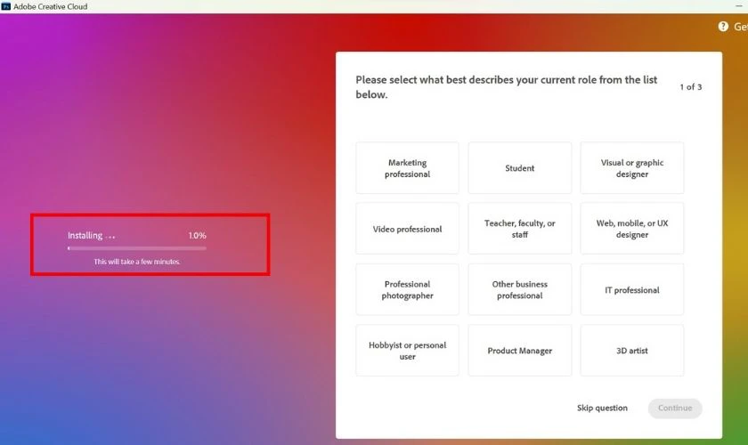 Nhấn chọn c&agrave;i đặt Adobe